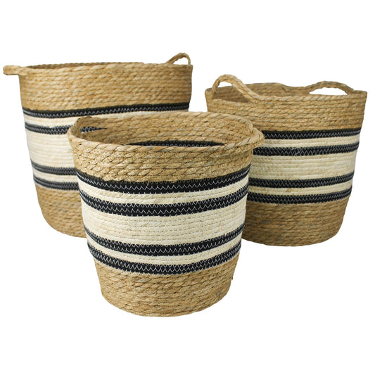 Gideon Striped Baskets with Handles (L)