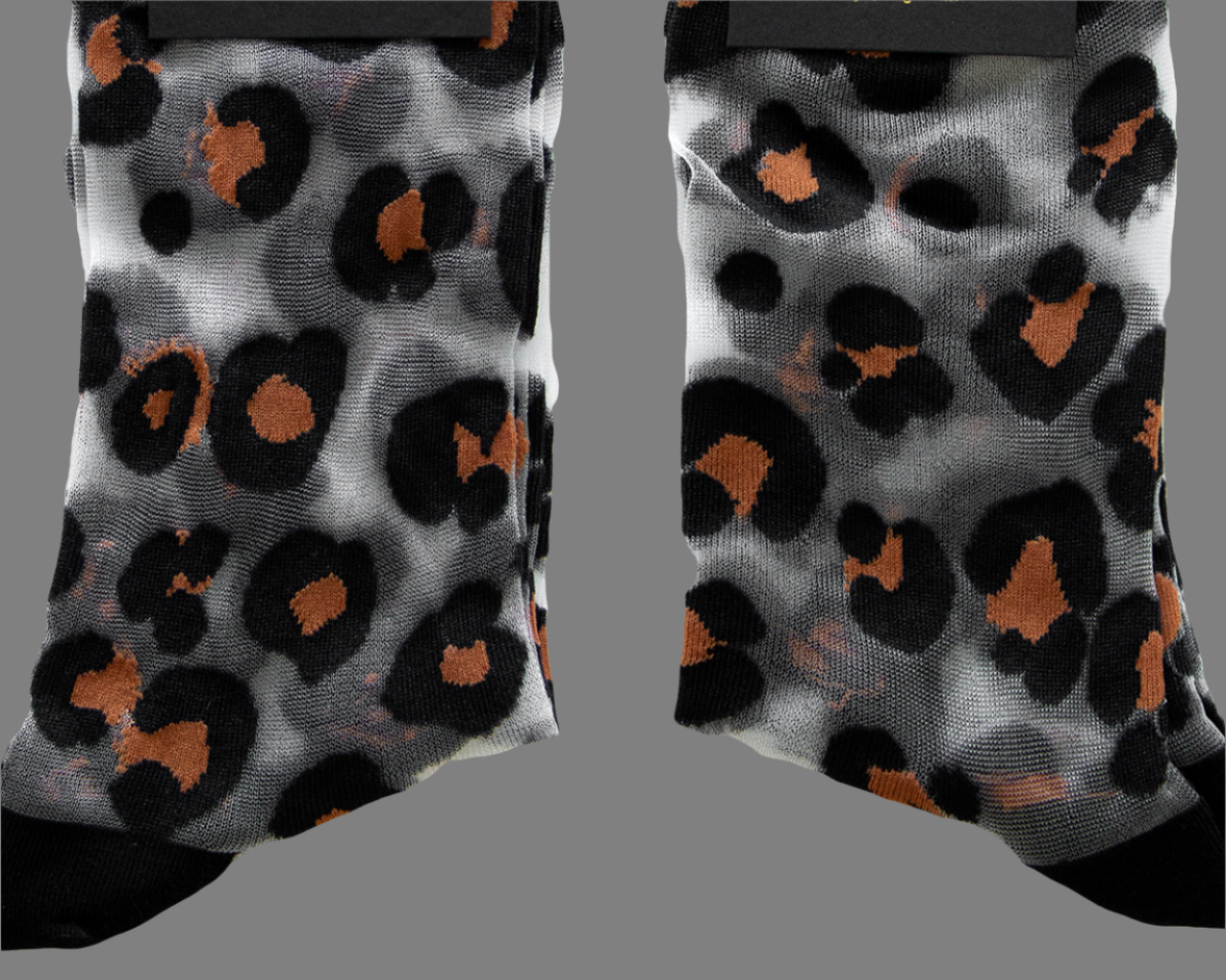 Sheer Leopard Print Socks