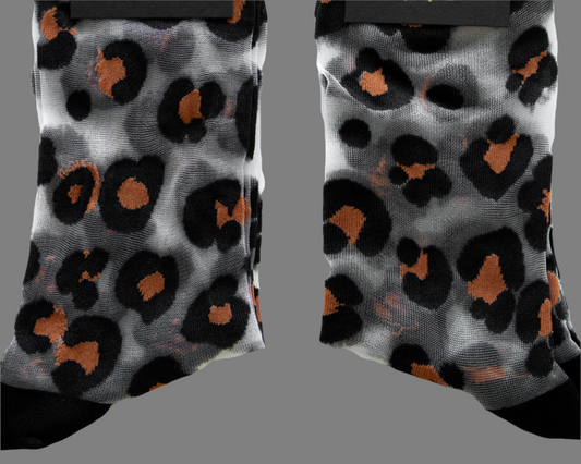 Sheer Leopard Print Socks