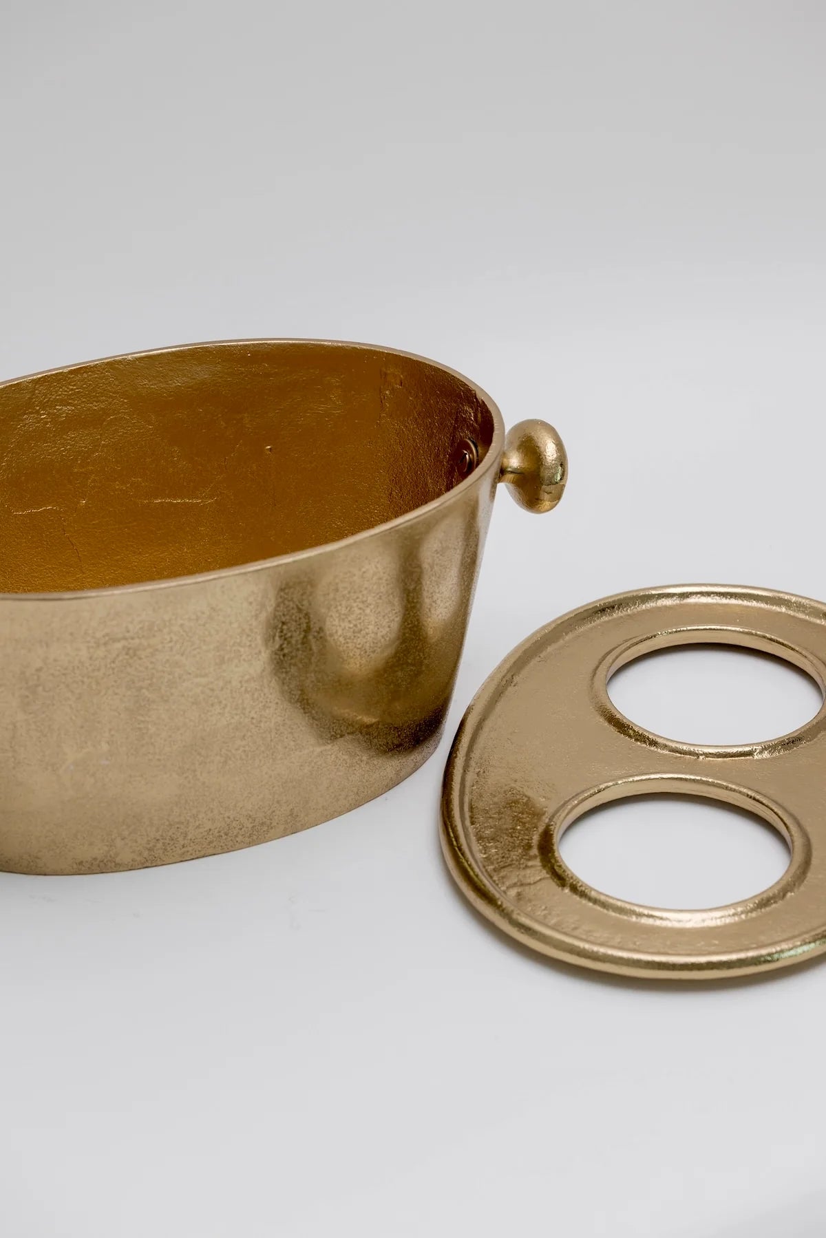 Raw Aluminum Two Bottle Wine Holder