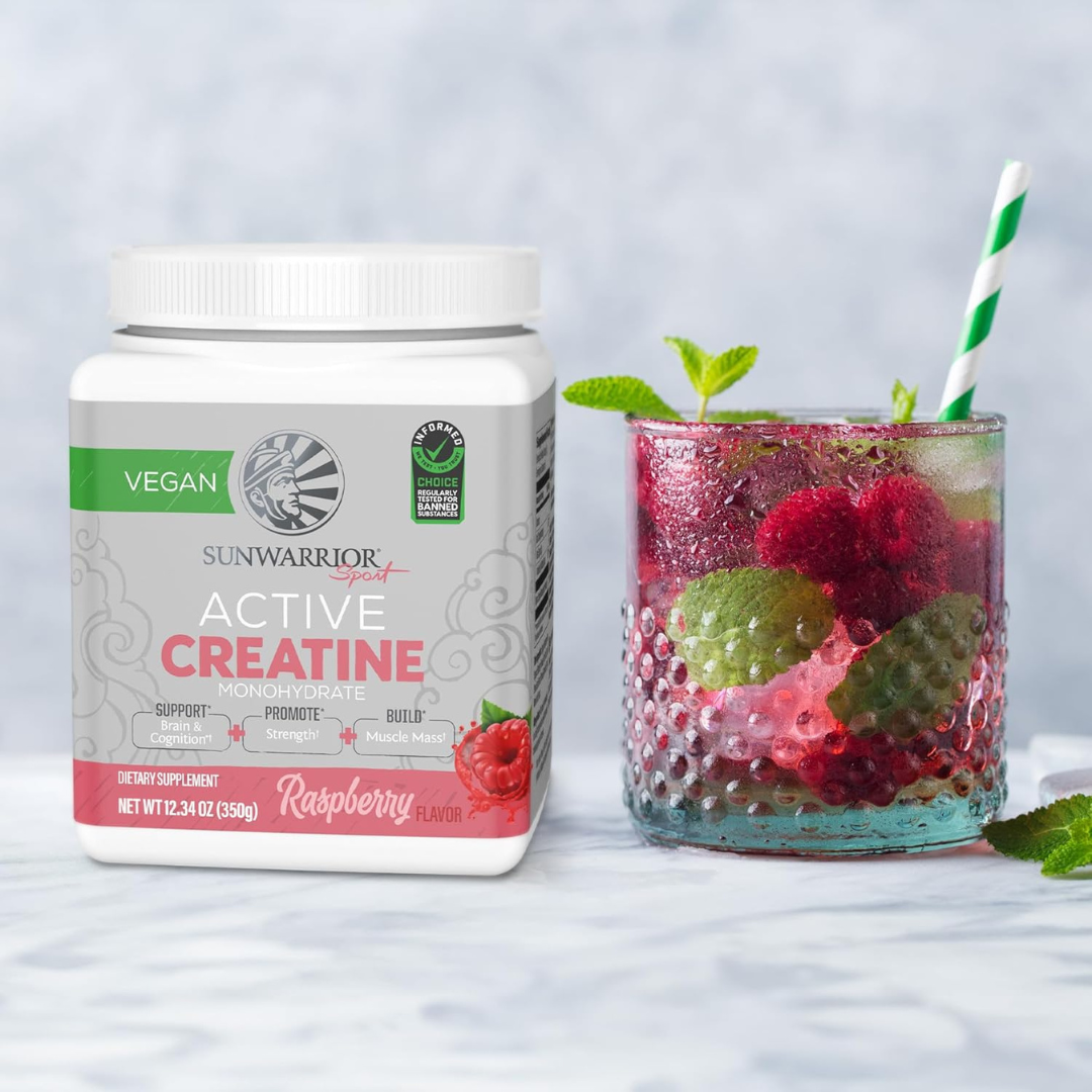 Raspberry Active Creatine Drink Powder- Vegan, Soy-Free