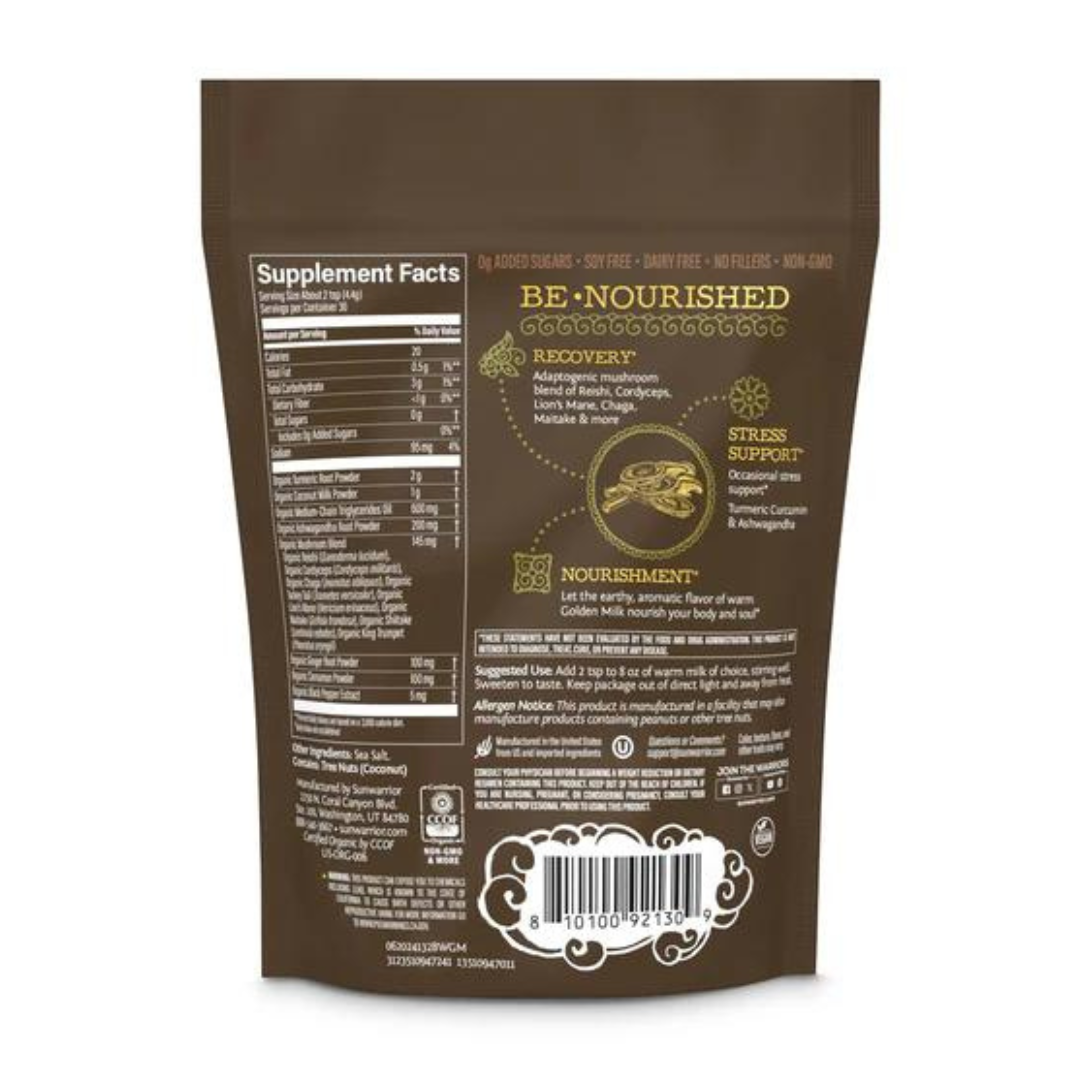 Sunwarrior - Be Well Golden Milk Drink Powder Mix - Turmeric & Adaptogens