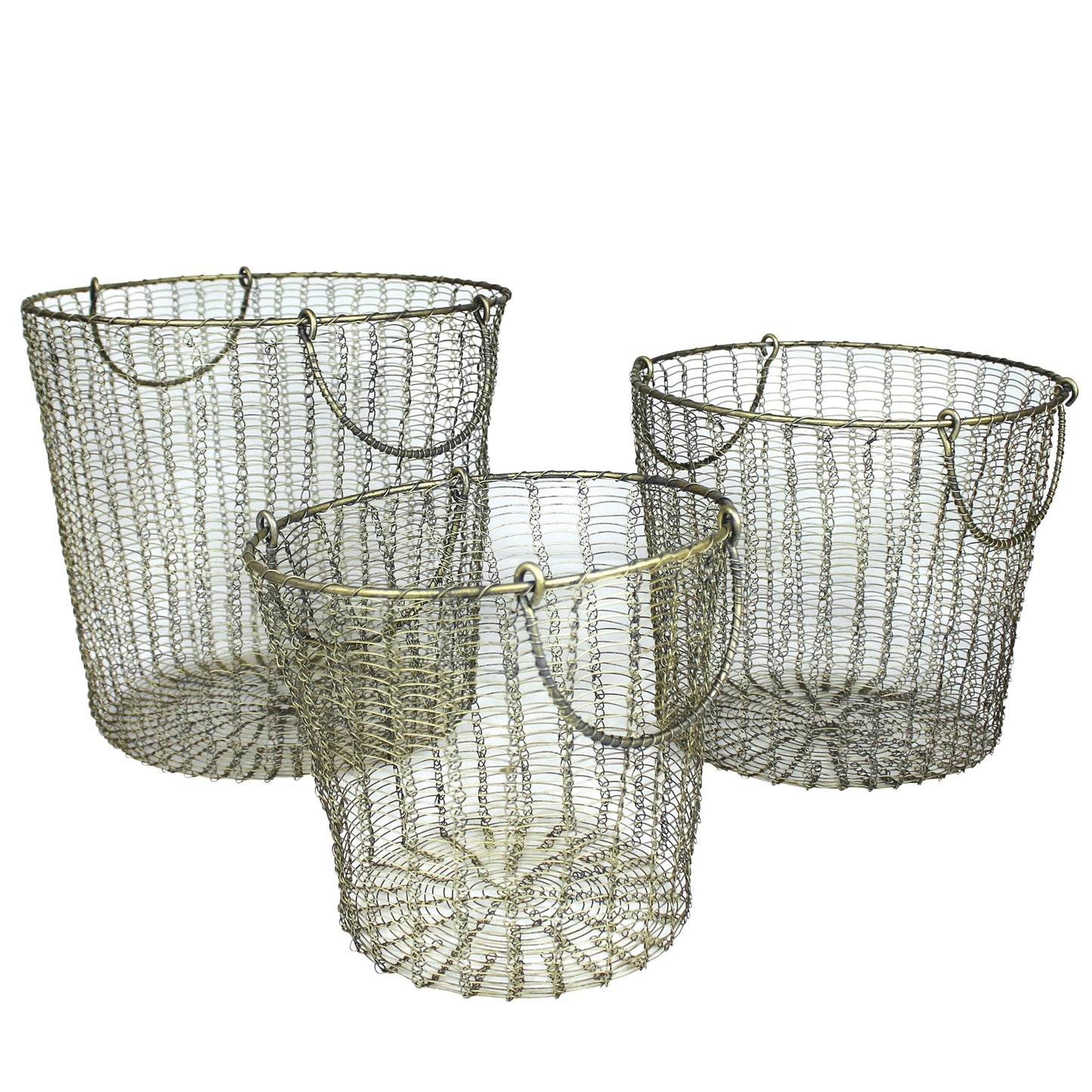Moana Wire Baskets, Brass (L)