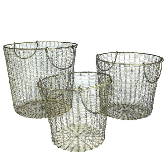 Moana Wire Baskets, Brass (S)