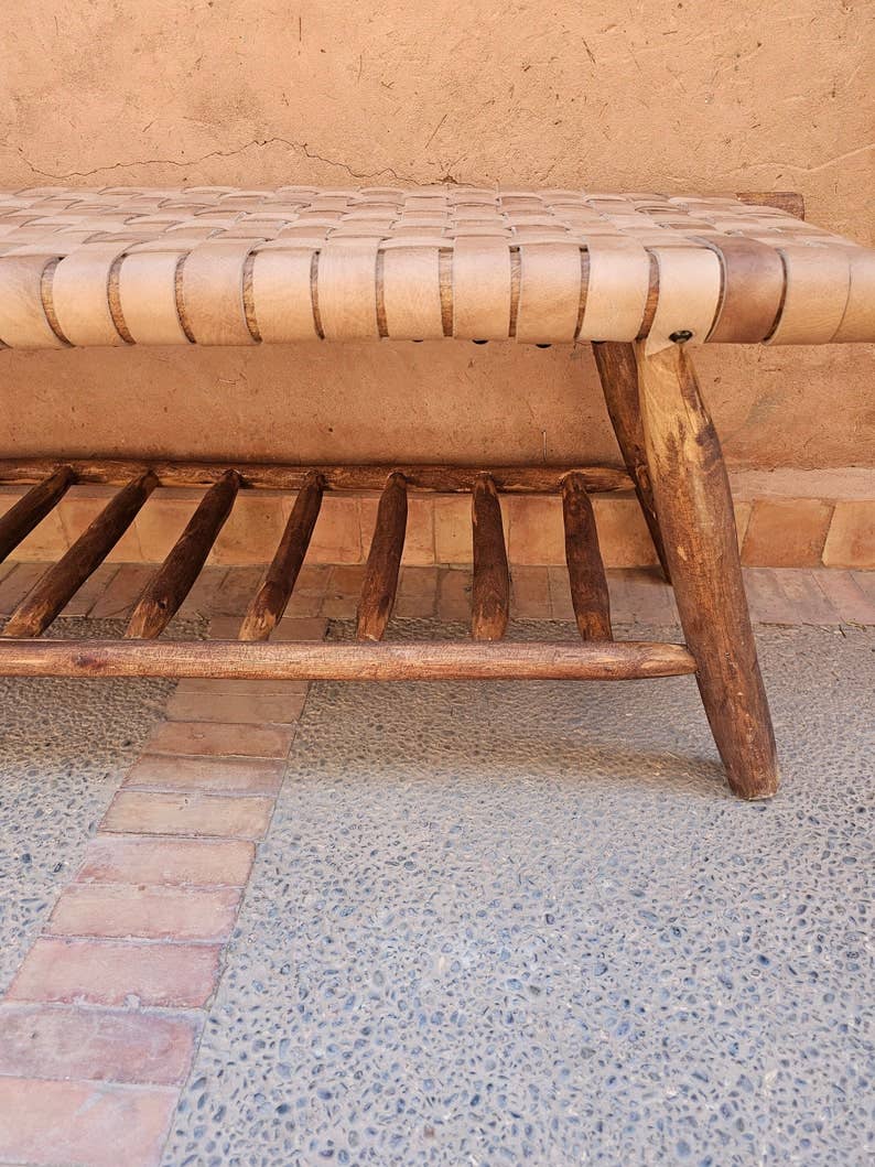 Wooden Bench with Built-In Storage