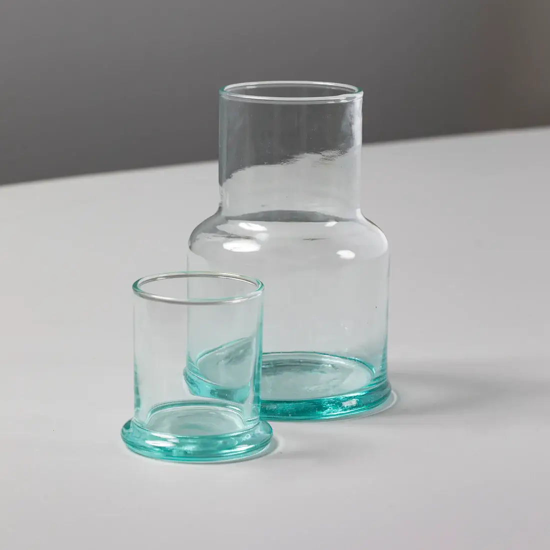 Recycled Glass Bedside Carafe & Tumbler Set