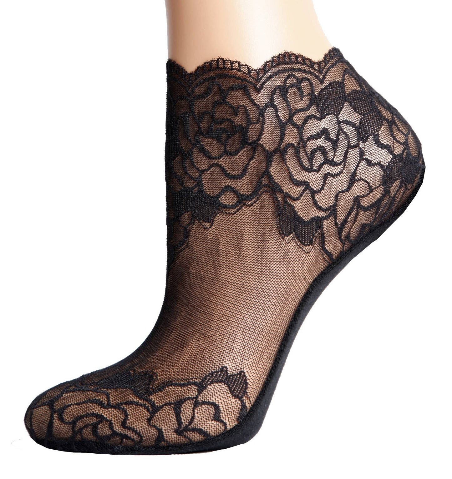 Scalloped Edged Ankle Lace Socks