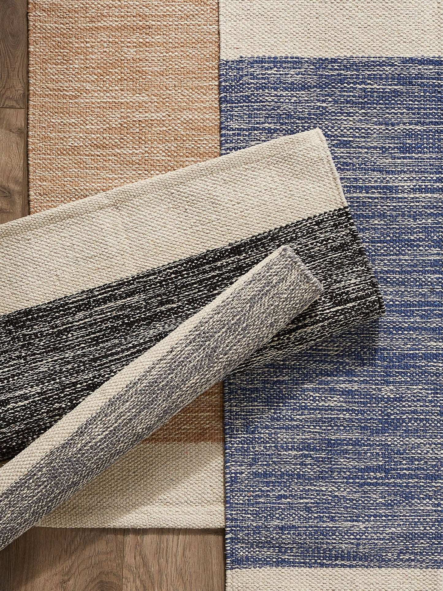 Gray Variegated Border Hand-Loomed Rug