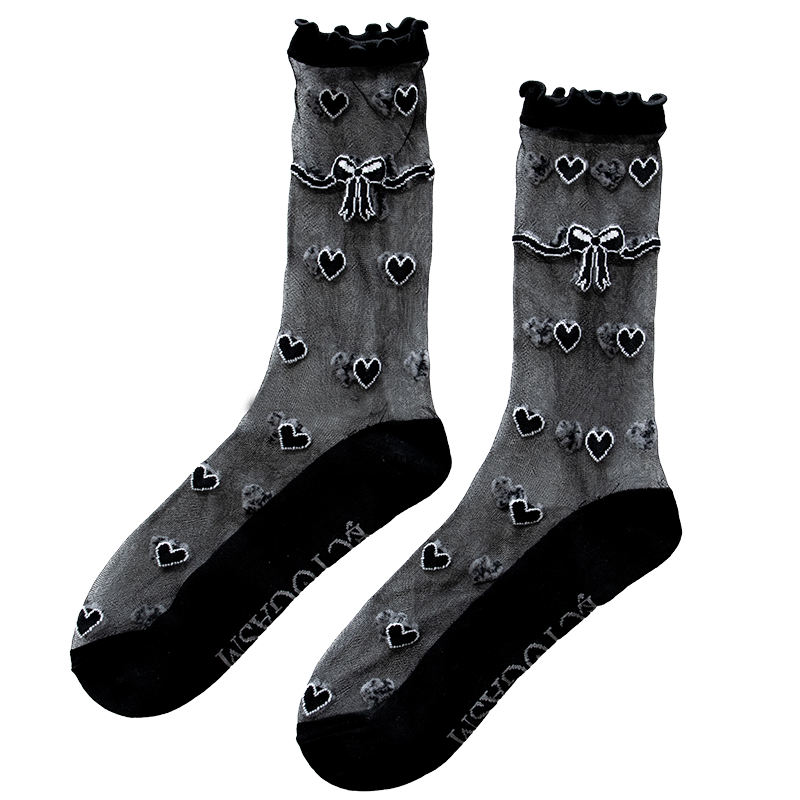 Sheer Heart Socks in Black