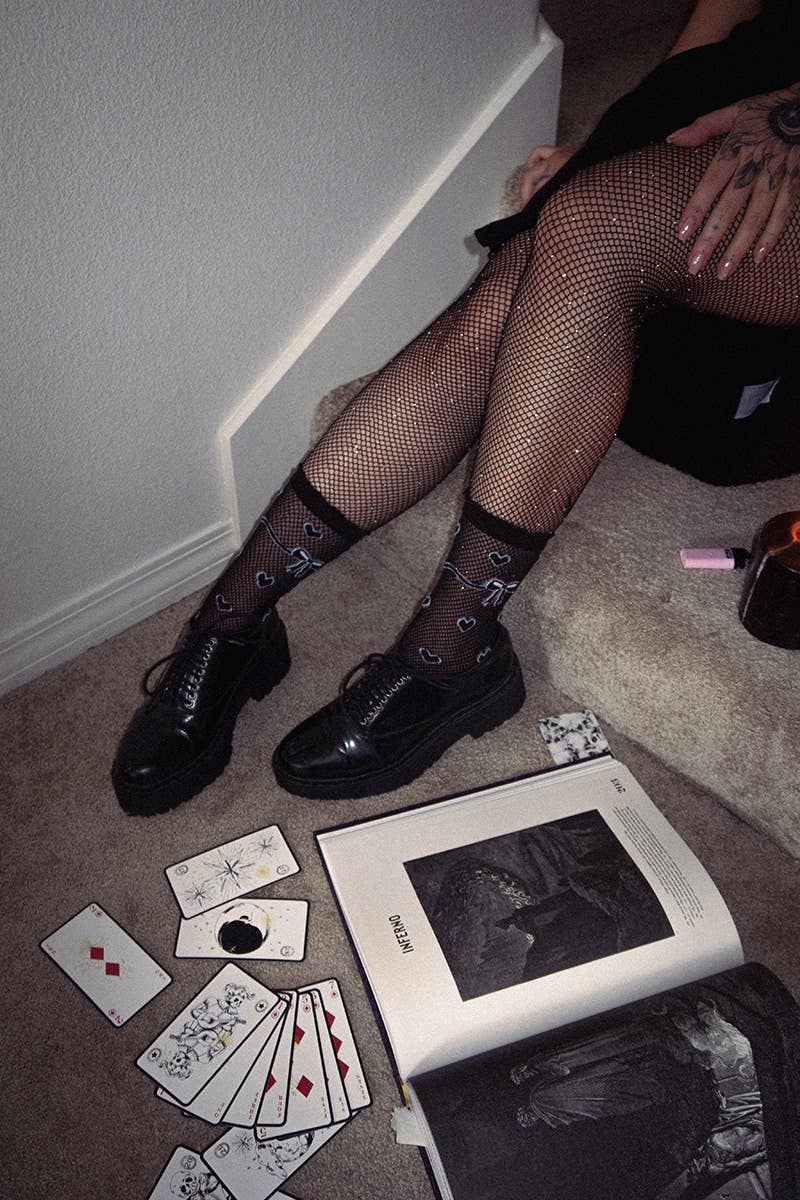 Sheer Heart Socks in Black
