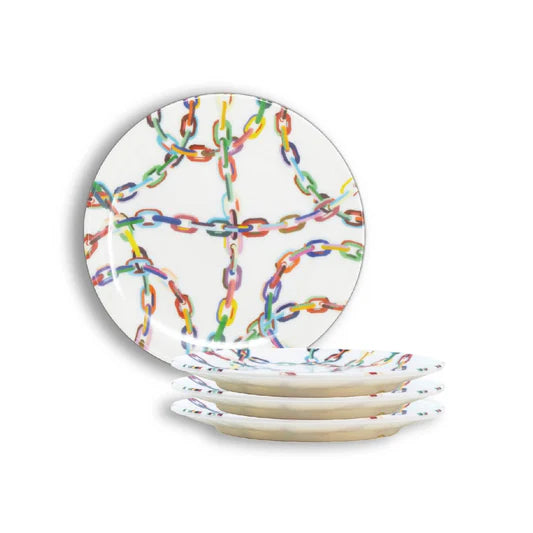 Chain Link Melamine Salad Plates (Set of 4)