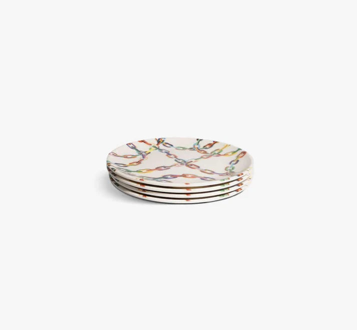 Chain Link Melamine Dinner Plates (Set of 4)