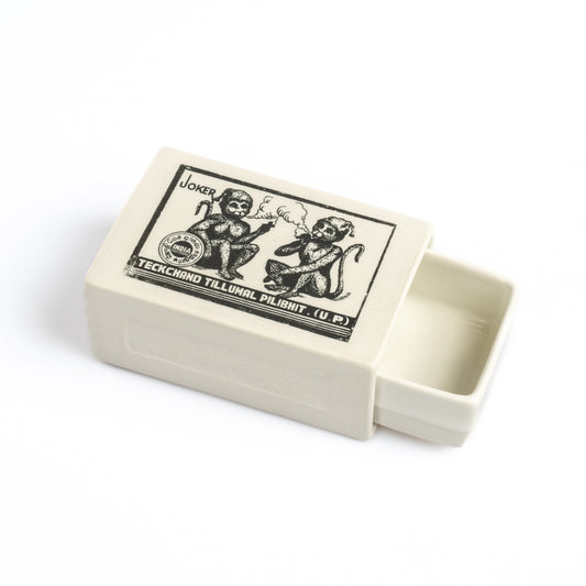 Smoking Monkey - Porcelain Vintage Matchbox