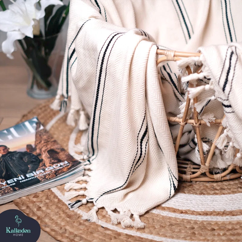 Black & White Organic Cotton Throw