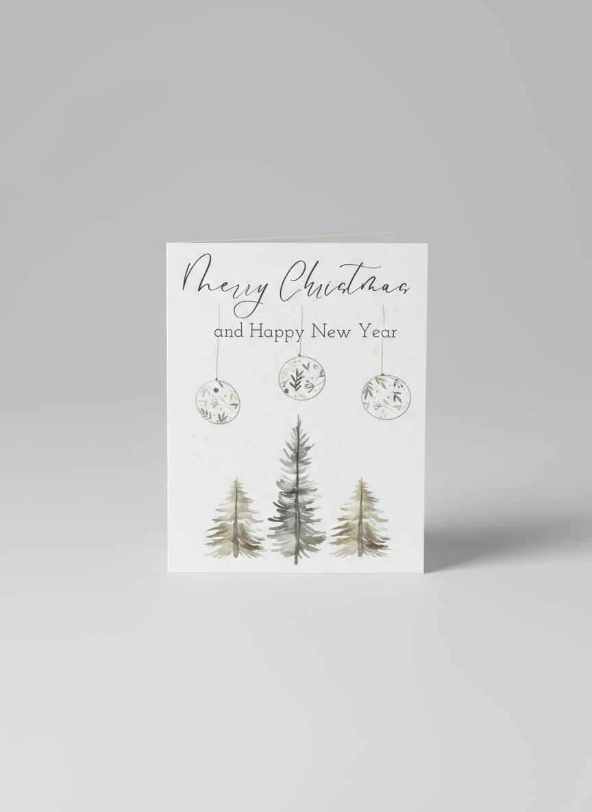 Merry Christmas and Happy New Year Holiday Card