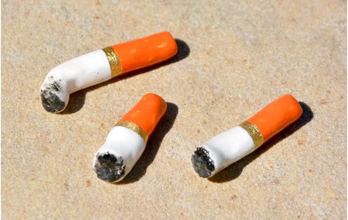 Brown Ceramic Cigarettes - SET of 3