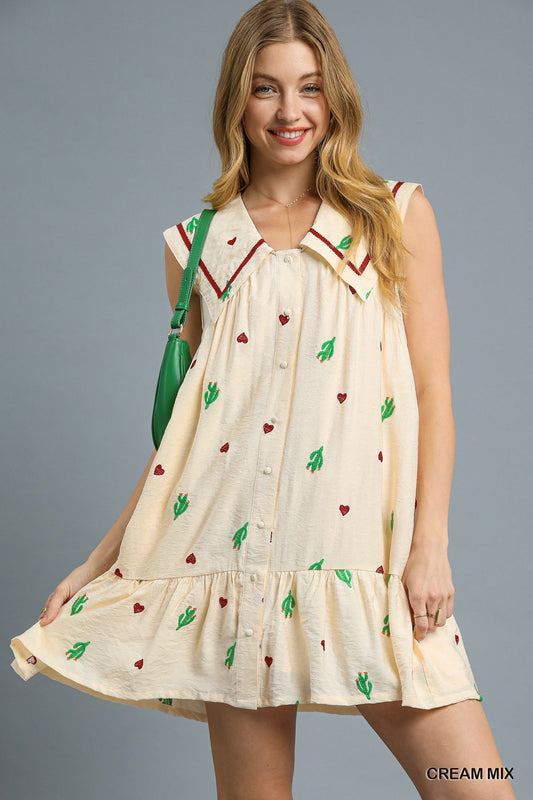 Oversized Collared Cactus Dress