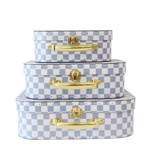 Kids Carry Case Set - Blue Check