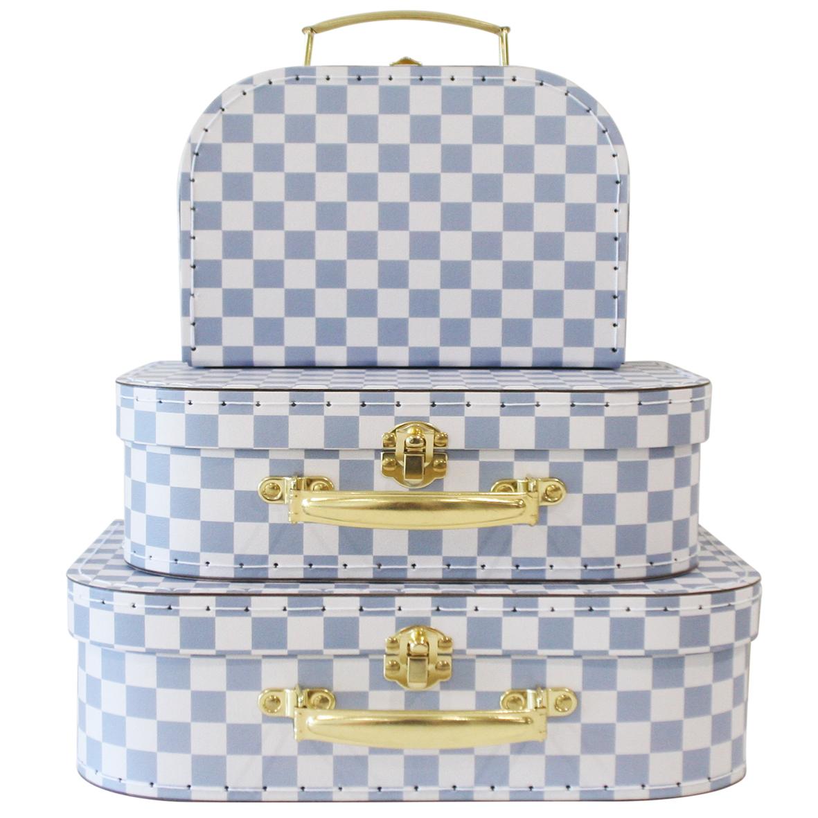 Kids Carry Case Set - Blue Check