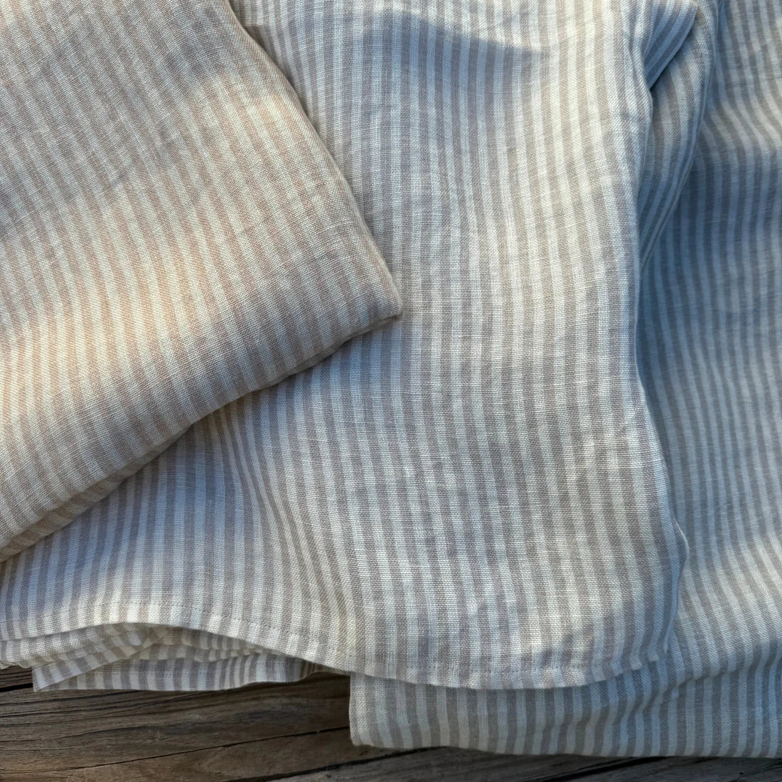 Oyster Pin Stripe Luxury Table Linen