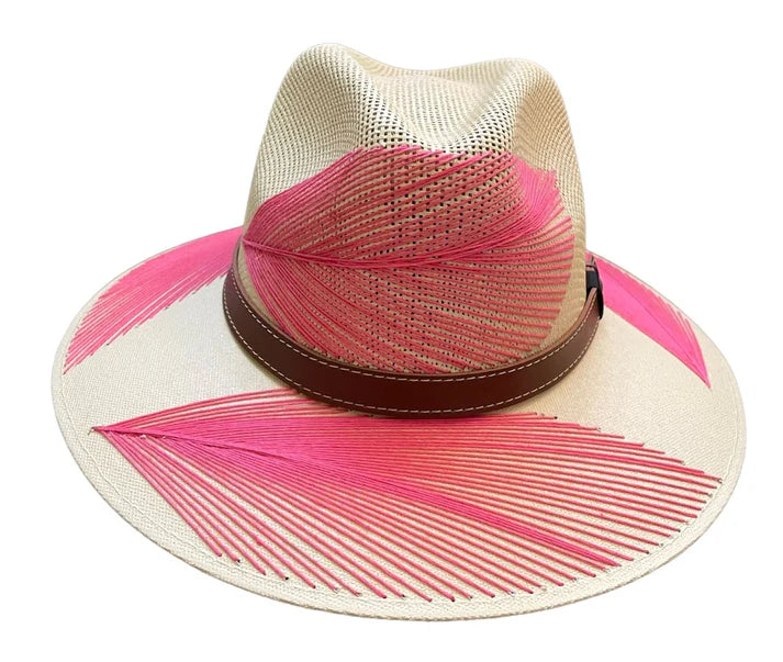 Pluma Embroidered Hat Bold Pink