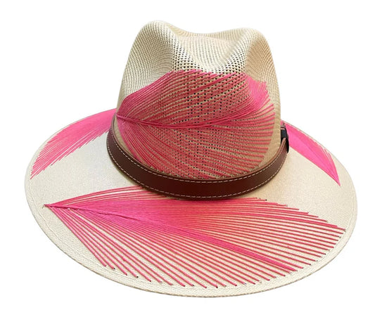 Pluma Embroidered Hat Bold Pink