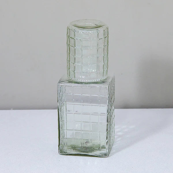 Ruffle Glass Bedside Carafe and Tumbler