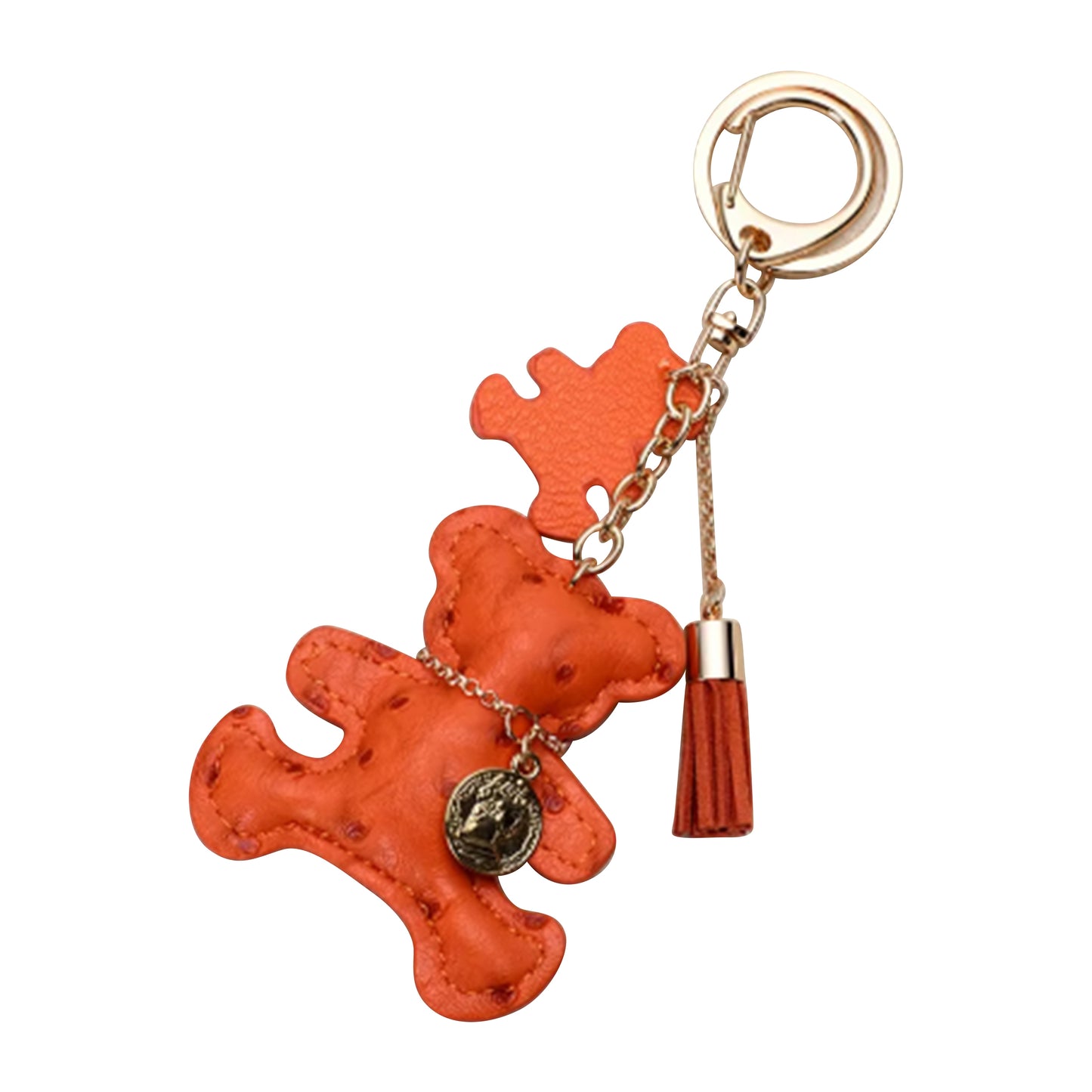 Leather Teddy Bear Purse Charm