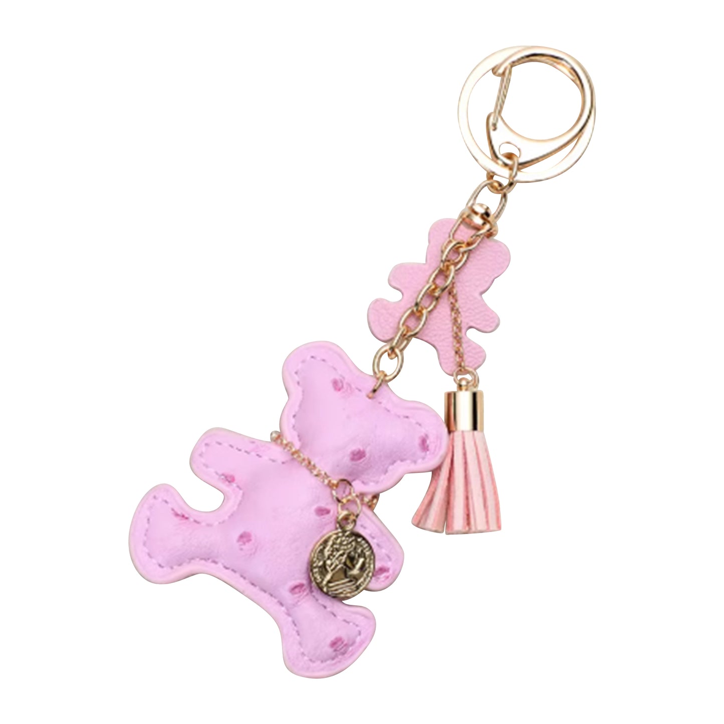 Leather Teddy Bear Purse Charm