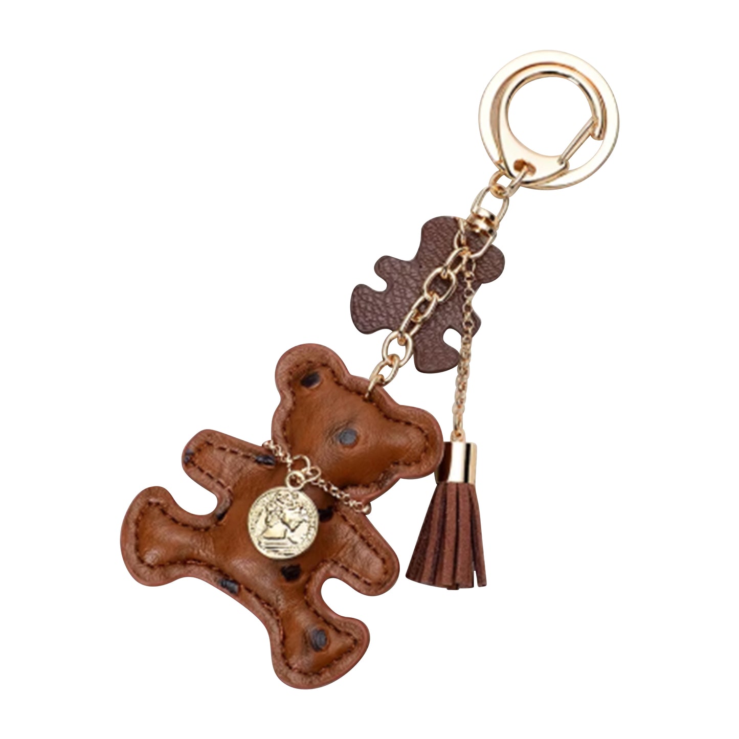 Leather Teddy Bear Purse Charm
