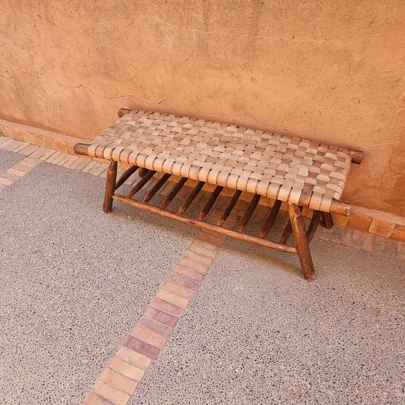 Wooden Bench with Built-In Storage