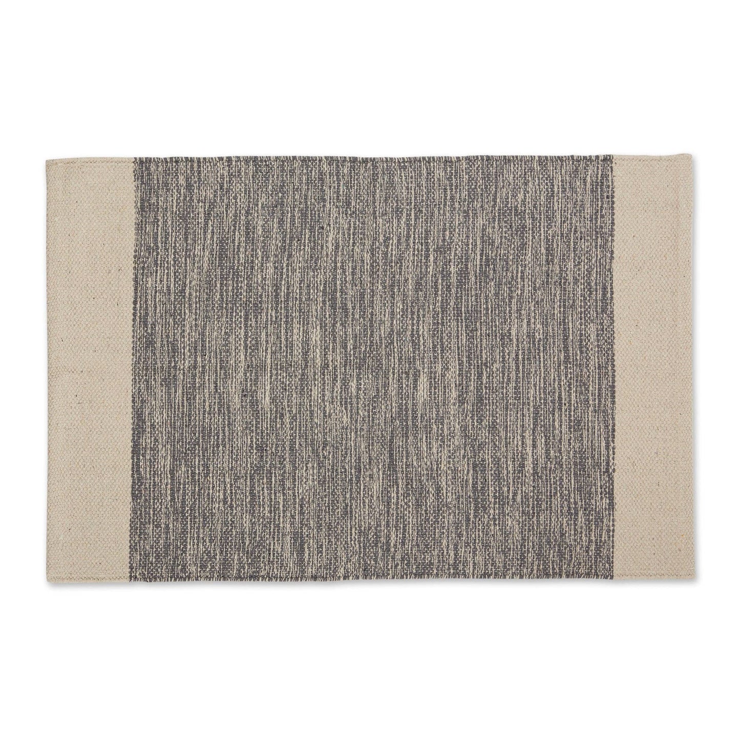 Gray Variegated Border Hand-Loomed Rug