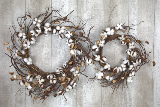 Pick'in Cotton Wreath 24in