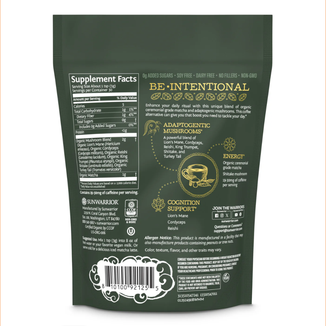 Be Well Matcha & Mushroom Drink Mix - Adaptogenic Coffee