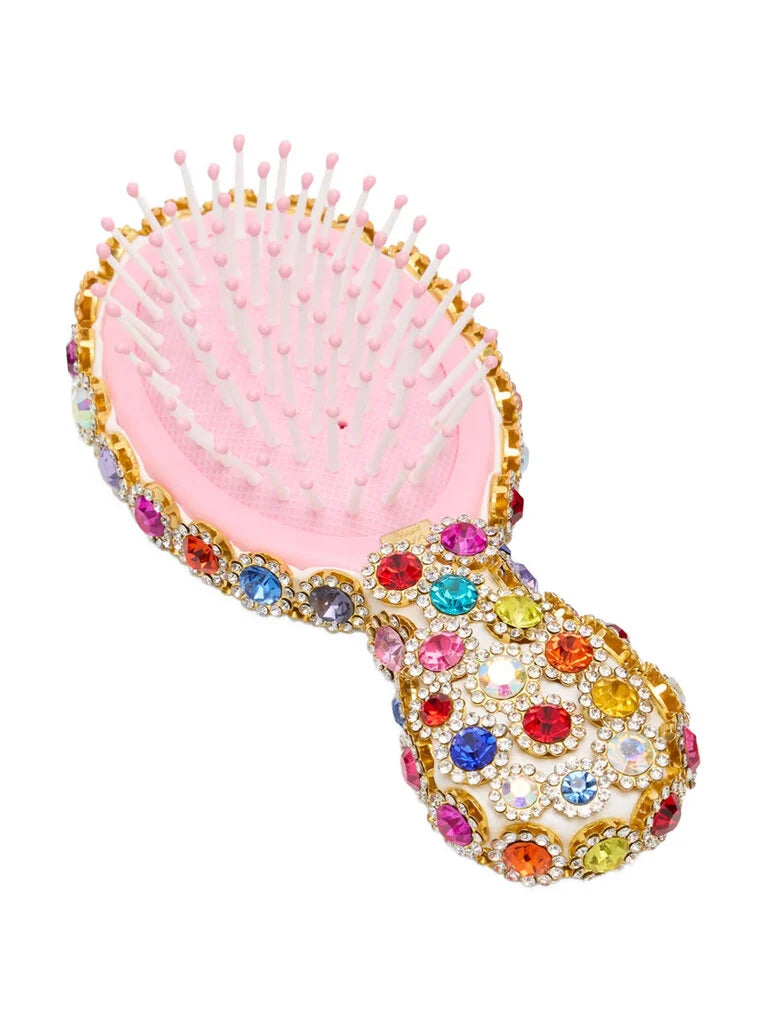 Rainbow Mini Crystal Hairbrush