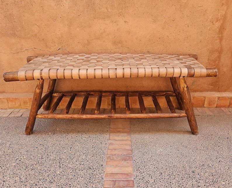 Wooden Bench with Built-In Storage