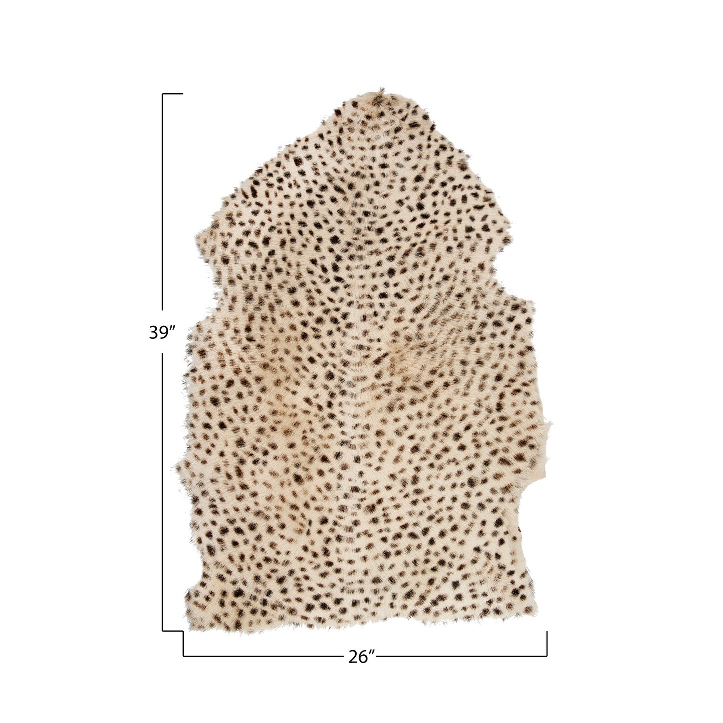 Goat Fur Rug with Leopard Print