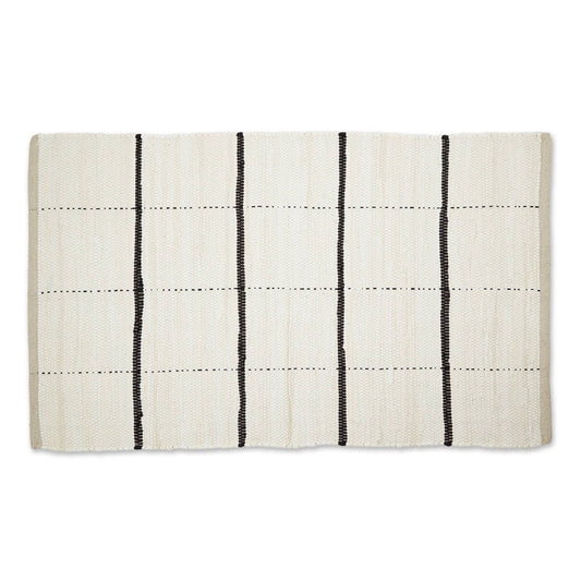 Cream & Black Farmhouse Check Rug 2x3
