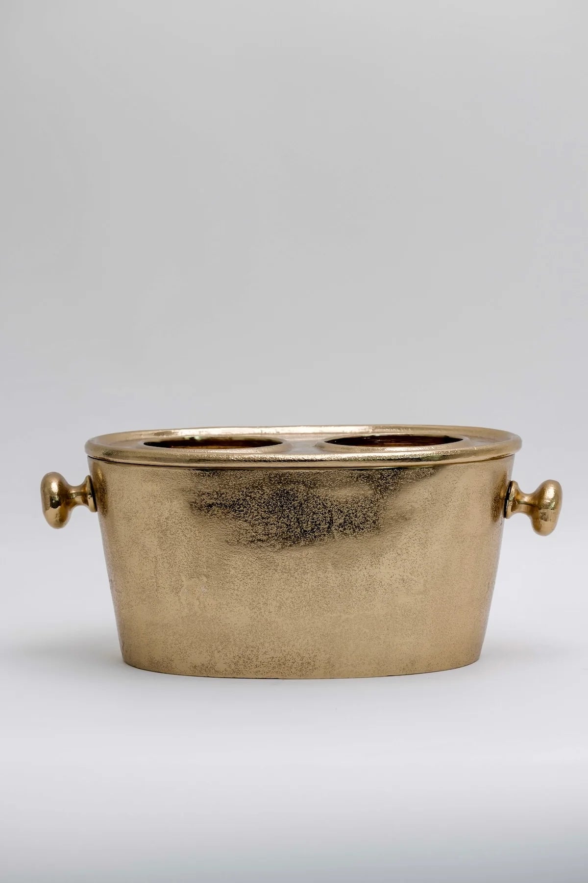 Raw Aluminum Two Bottle Wine Holder