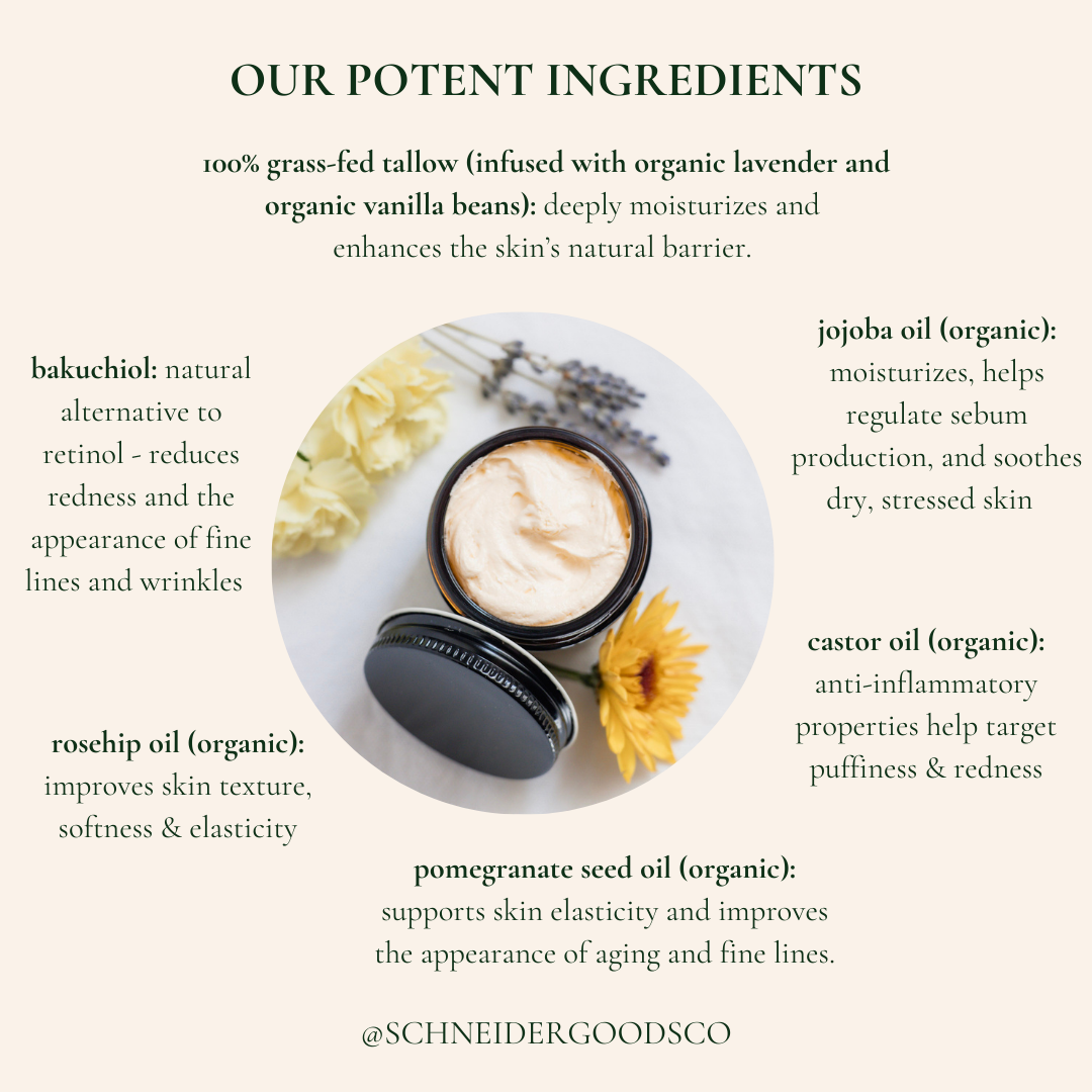 Rejuvenate Facial Tallow Butter with Bakuchiol -Schneider Goods Co