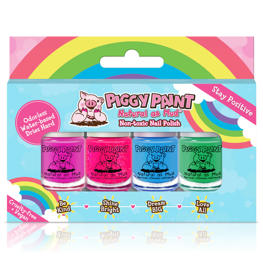 Stay Positive 4 Polish Box Set - Kids Non-toxic Nail Polish