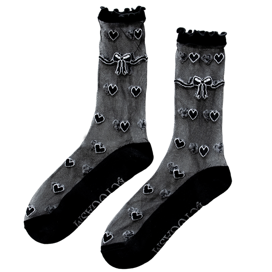 Sheer Heart Socks in Black