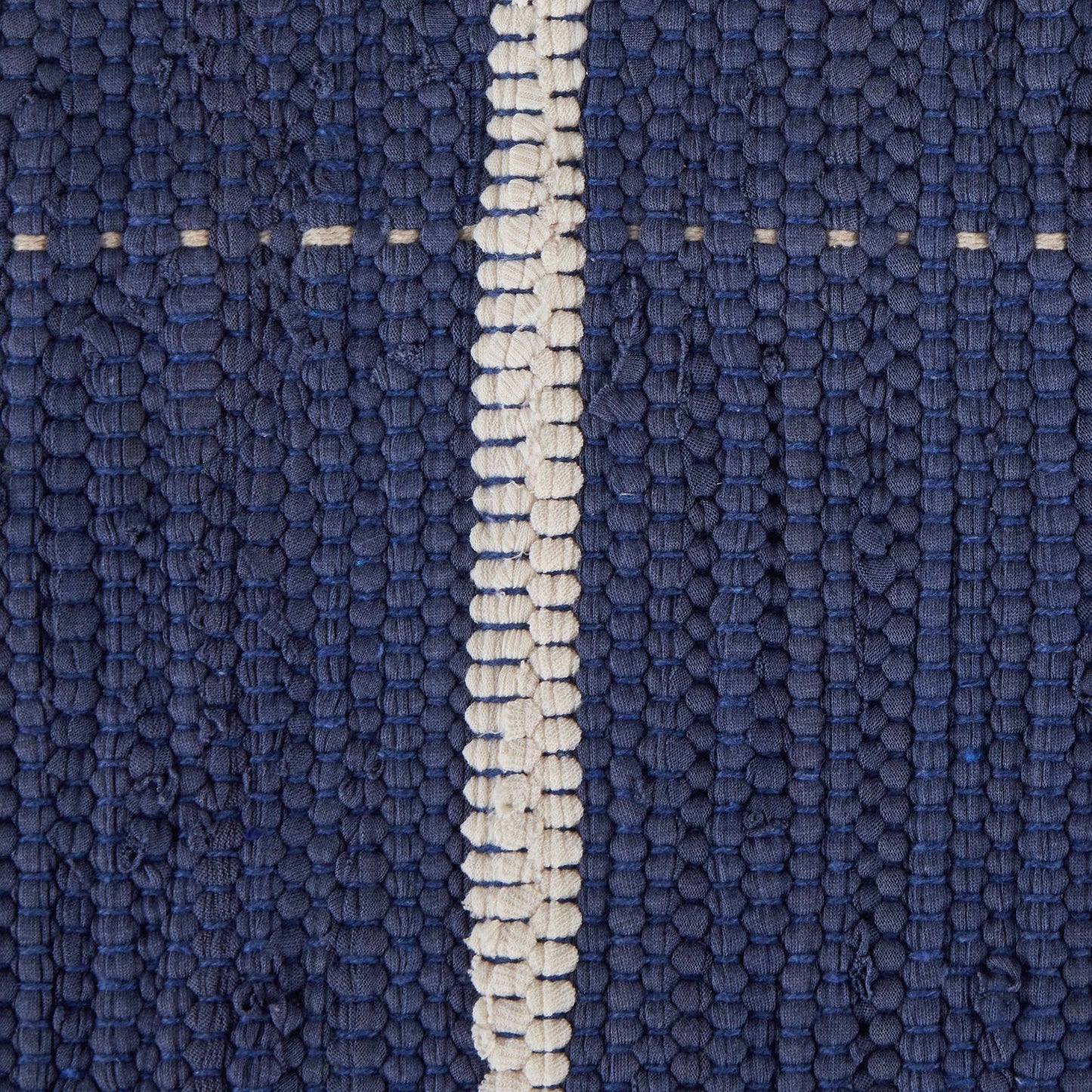 French Blue & Cream Farmhouse Check Rug 2Ft 3In x 6Ft