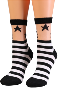 Sheer Striped Cotton Socks
