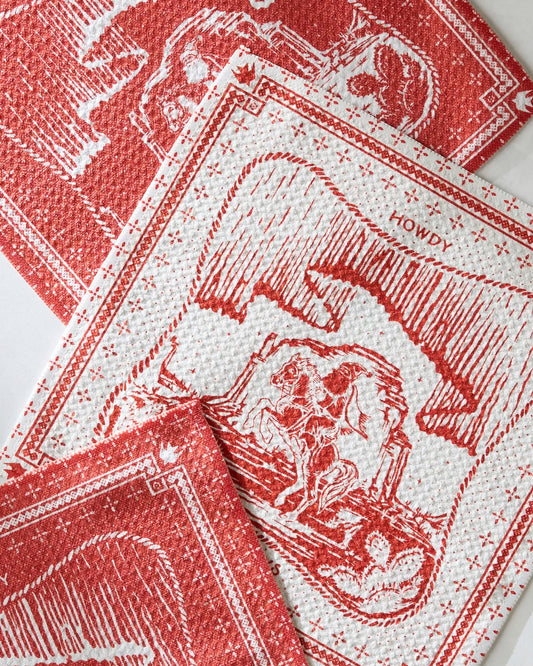 Cowboy Christmas Dishcloth Set Geometry