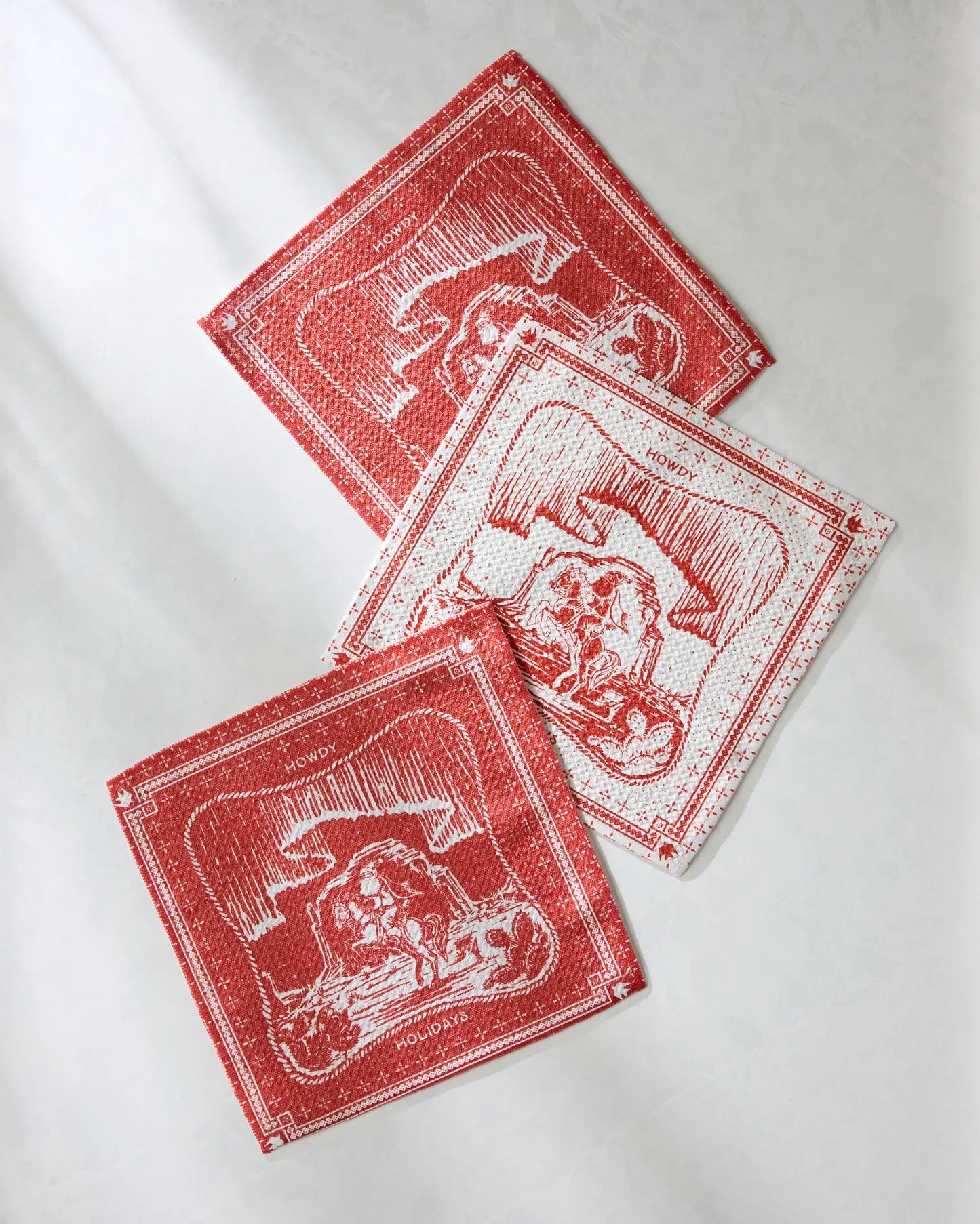 Cowboy Christmas Dishcloth Set Geometry