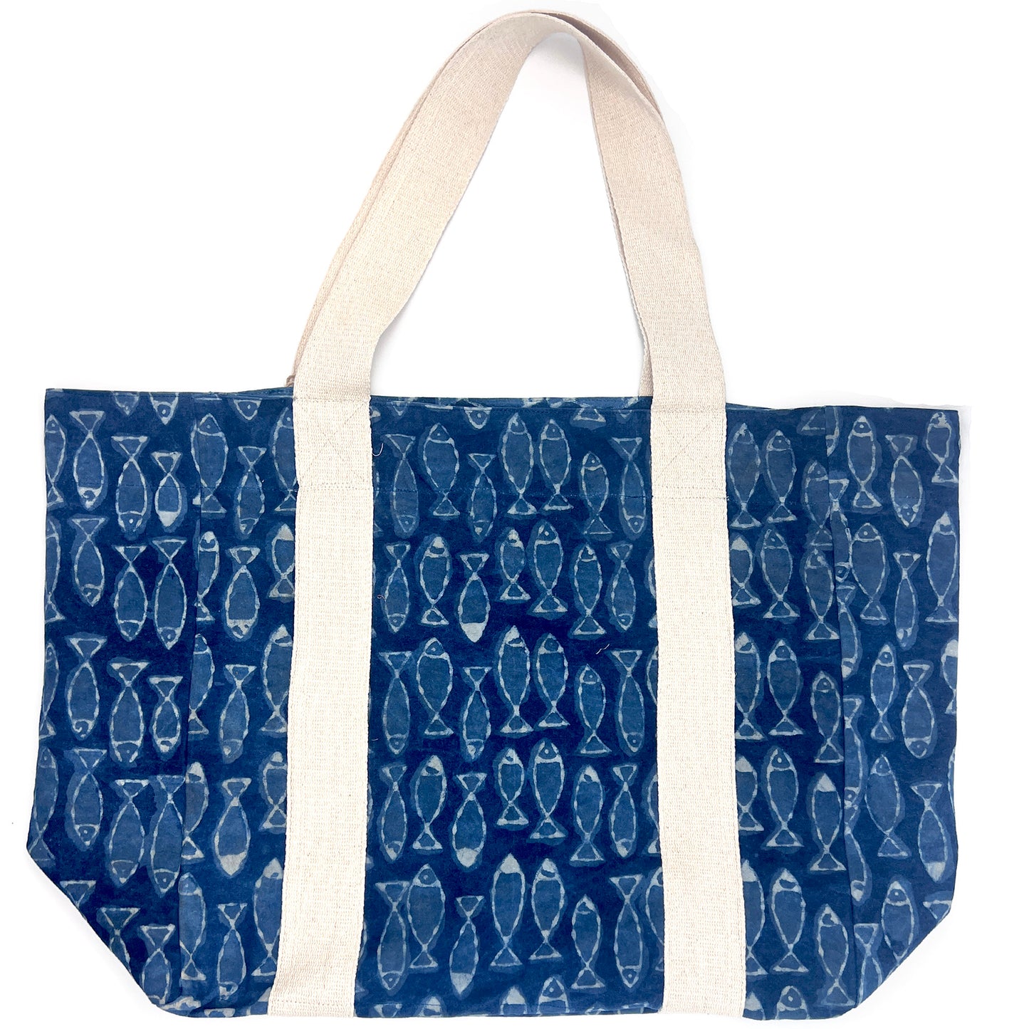 Deep Blue Fish Canvas Bag