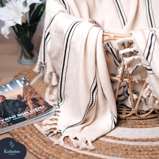 Black & White Organic Cotton Throw