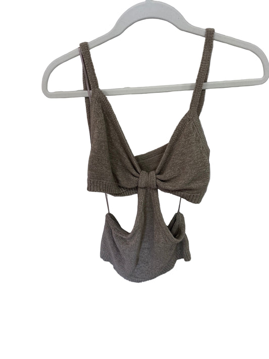 Split-Side Sweater Tank in Beige (M)