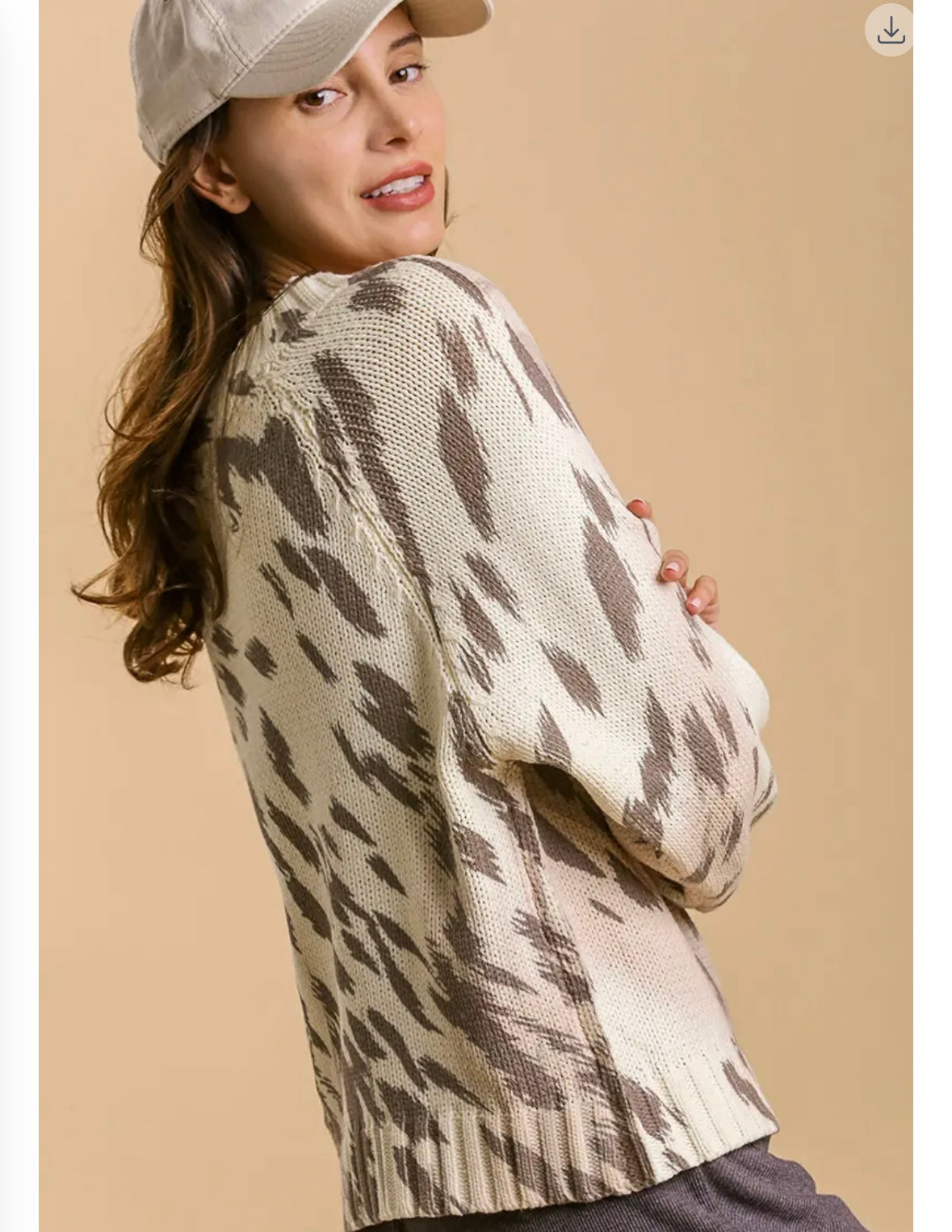 Distressed Animal Print Sweater